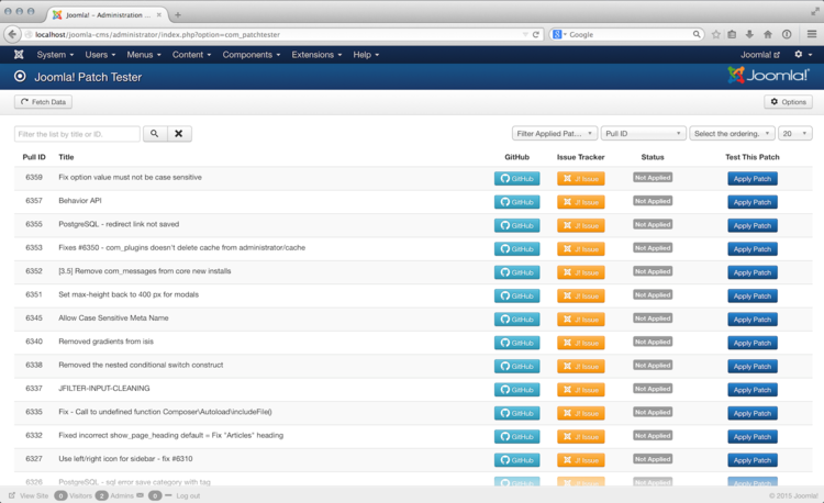 Component Patchtester for Testers - Joomla! Documentation